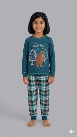 Girls’ The Gruffalo Teal Graphic Tee & Plaid Pyjama Set (2-Piece)